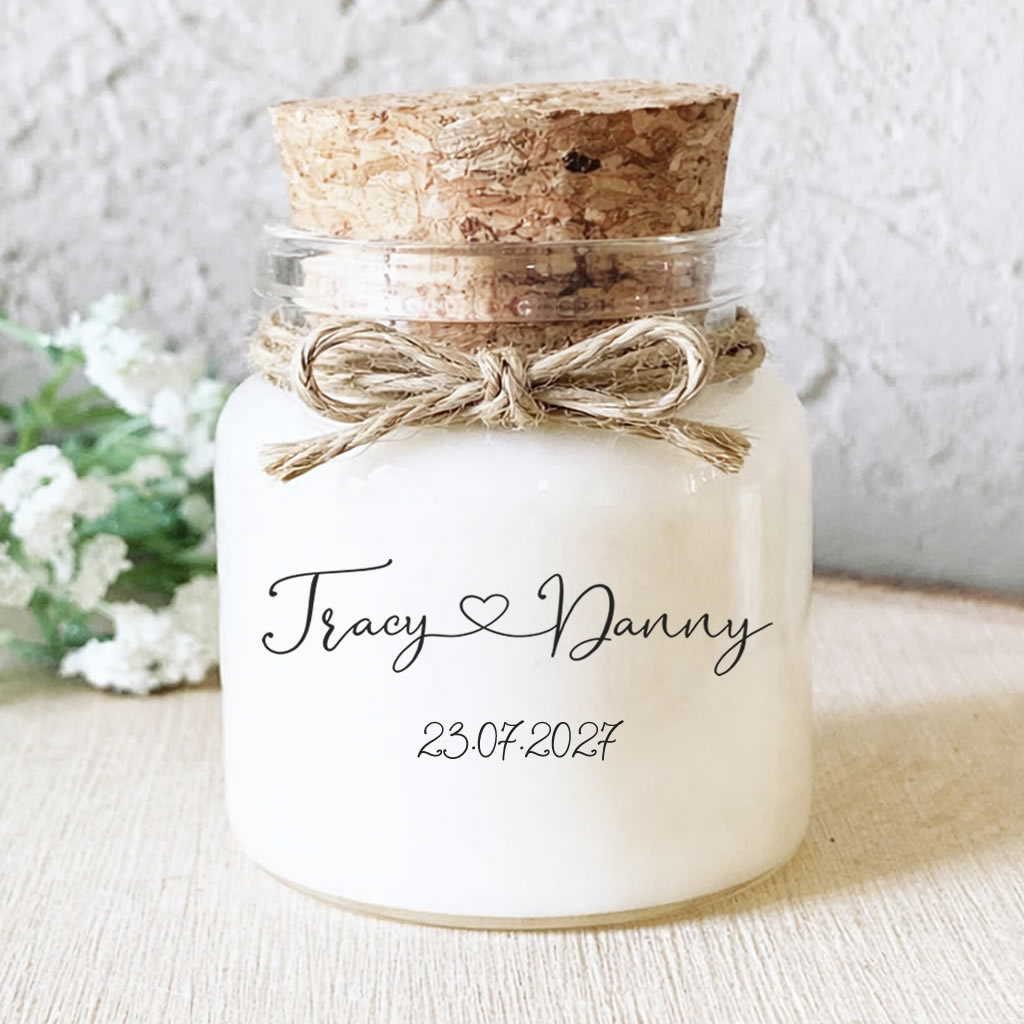 Bougie parfumée personnalisée – cadeau élégant pour vos invités