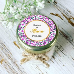 Bougie baptême Liberty personnalisée – cadeau invités pas cher