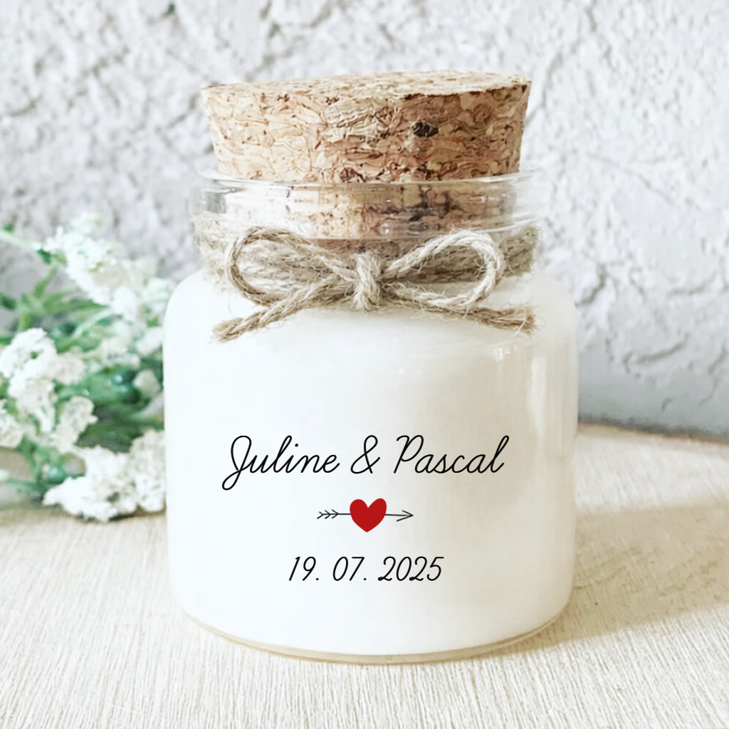 Bougie parfumée personnalisée pour invités de mariage et événements