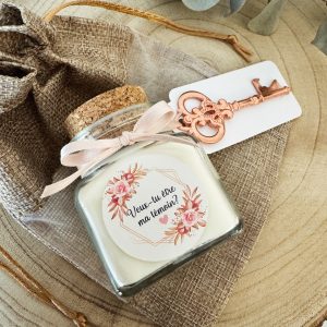 Cadeau demande témoin mariage bougie personnalisée de 120ml avec ou sans son pochon et décapsuleur original 2