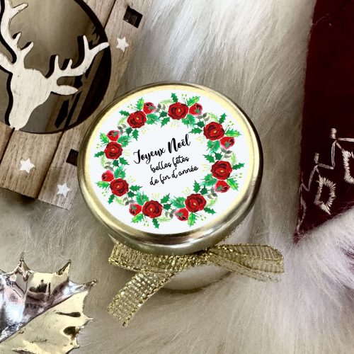Bougie personnalisée Noël et Nouvel An, cadeau invité et décoration de table pour les fêtes de fin d’année