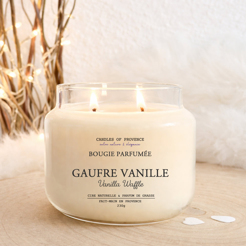 Bougie parfumée Gaufre Vanille artisanale fait-main en Provence
