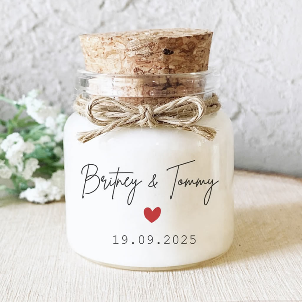 Bougie parfumée personnalisée pour mariage et événements