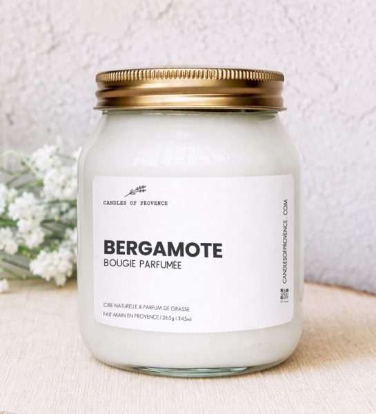 Bougie parfumée Bergamote Collection Cottage Fait-main en Provence