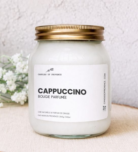 Grande Bougie parfumée Cappuccino Collection Cottage Fait-main en Provence