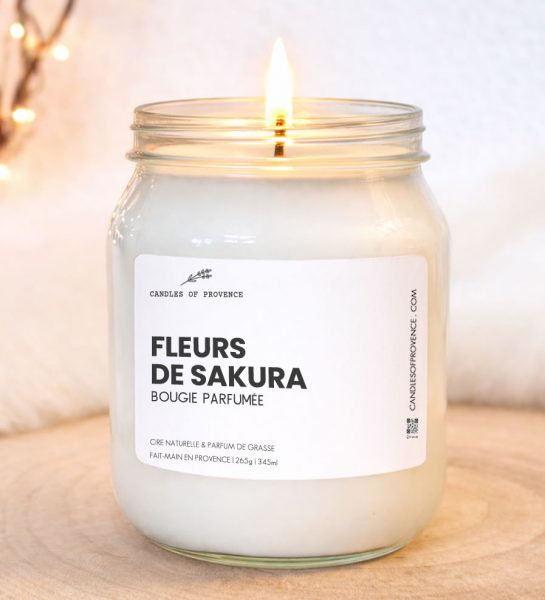 Grande Bougie parfumée Fleurs de Sakura Collection Cottage Fait-main en Provence