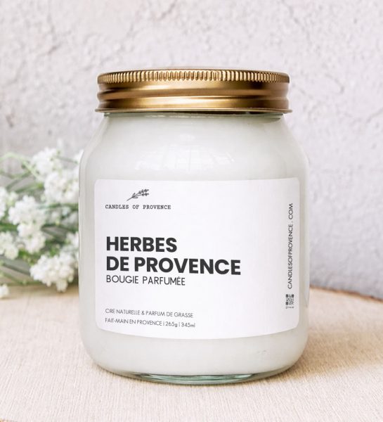 Grande Bougie parfumée Herbes de Provence Collection Cottage Fait-main en Provence