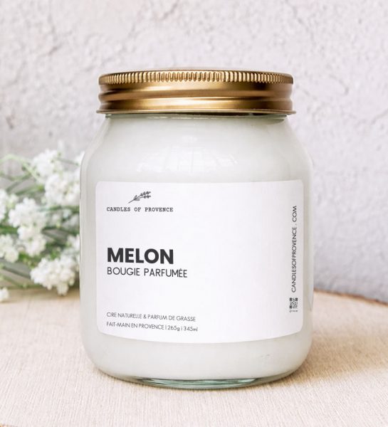 Grande Bougie parfumée Melon Collection Cottage Fait-main en Provence
