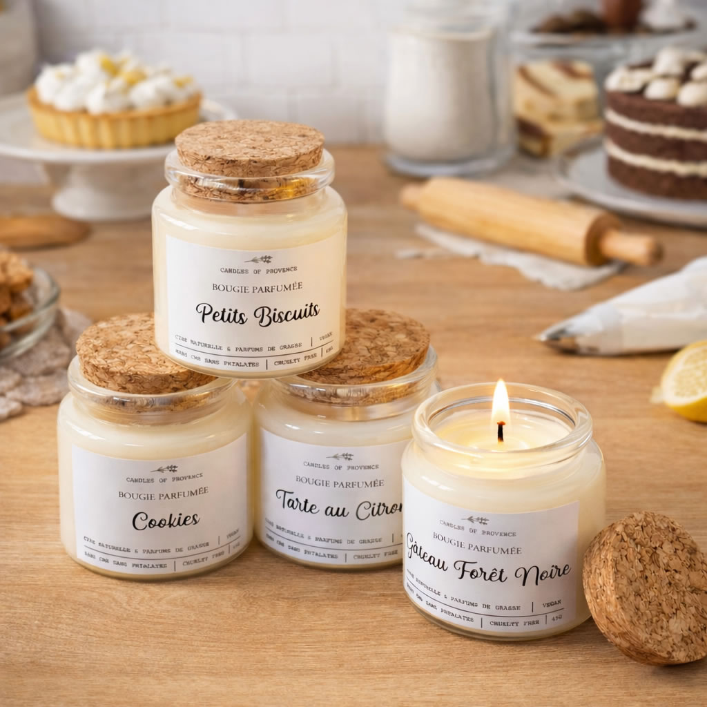 Mini bougies parfumées cadeau gourmand à offrir fête des mère, atsem, maîtresse, nounou, amie, collègue fait-main en Provence.