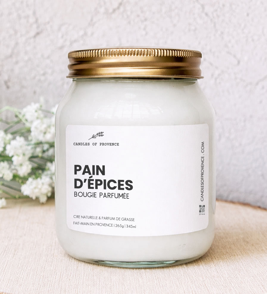 Grande Bougie parfumée Pain d'épices Collection Cottage Fait-main en Provence