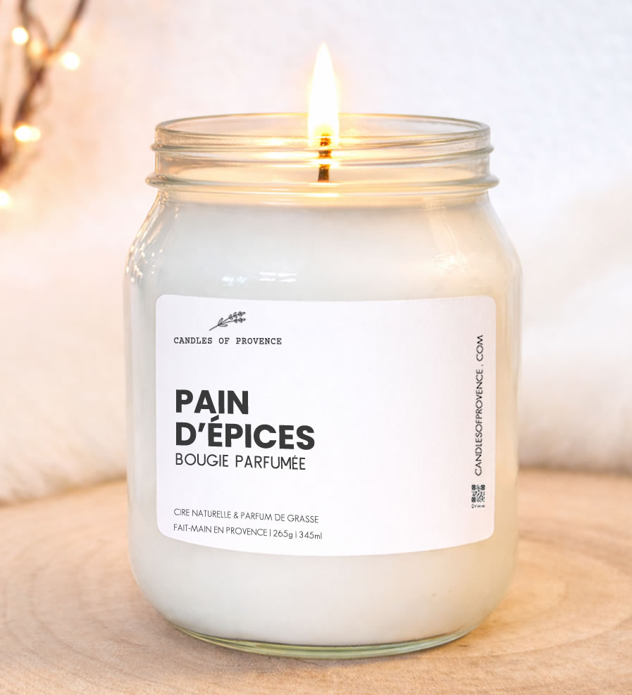 Grande Bougie parfumée Pain d'épices Collection Cottage Fait-main en Provence