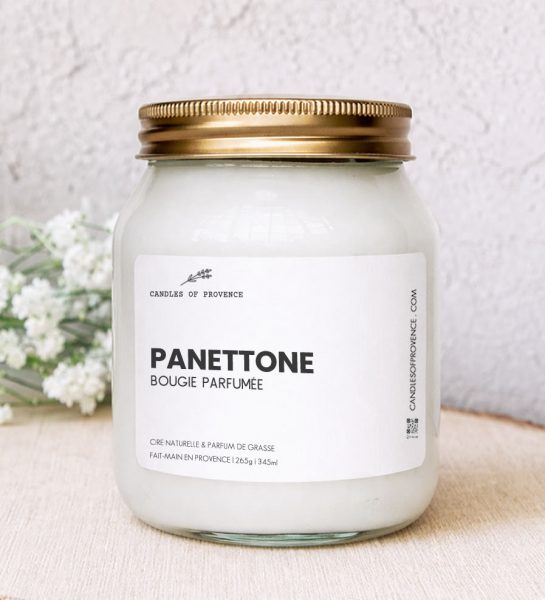 Grande Bougie parfumée Panettone Collection Cottage Fait-main en Provence