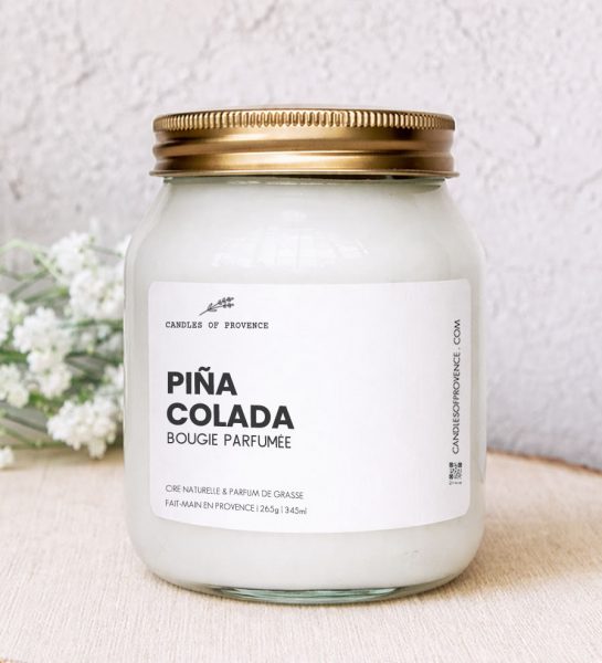 Grande Bougie parfumée Piña Colada Collection Cottage Fait-main en Provence