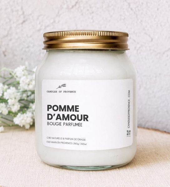 Grande Bougie parfumée Pomme d'amour Collection Cottage Fait-main en Provence