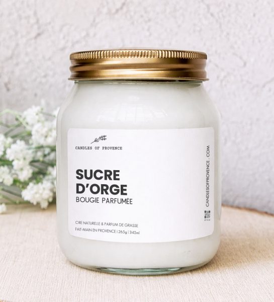 Grande Bougie parfumée Sucre d'orge Collection Cottage Fait-main en Provence