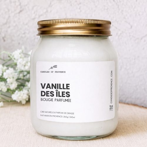 Grande Bougie parfumée Vanille des îles Collection Cottage Fait-main en Provence