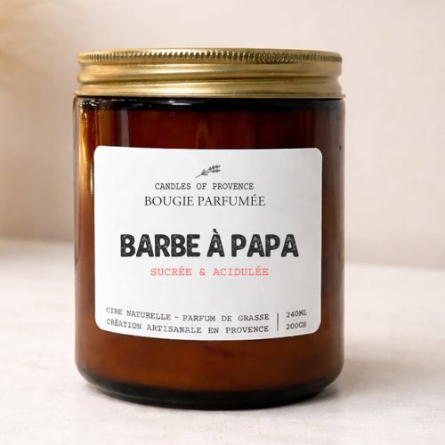Bougie parfumée Barbe à Papa artisanale fabriquée en France