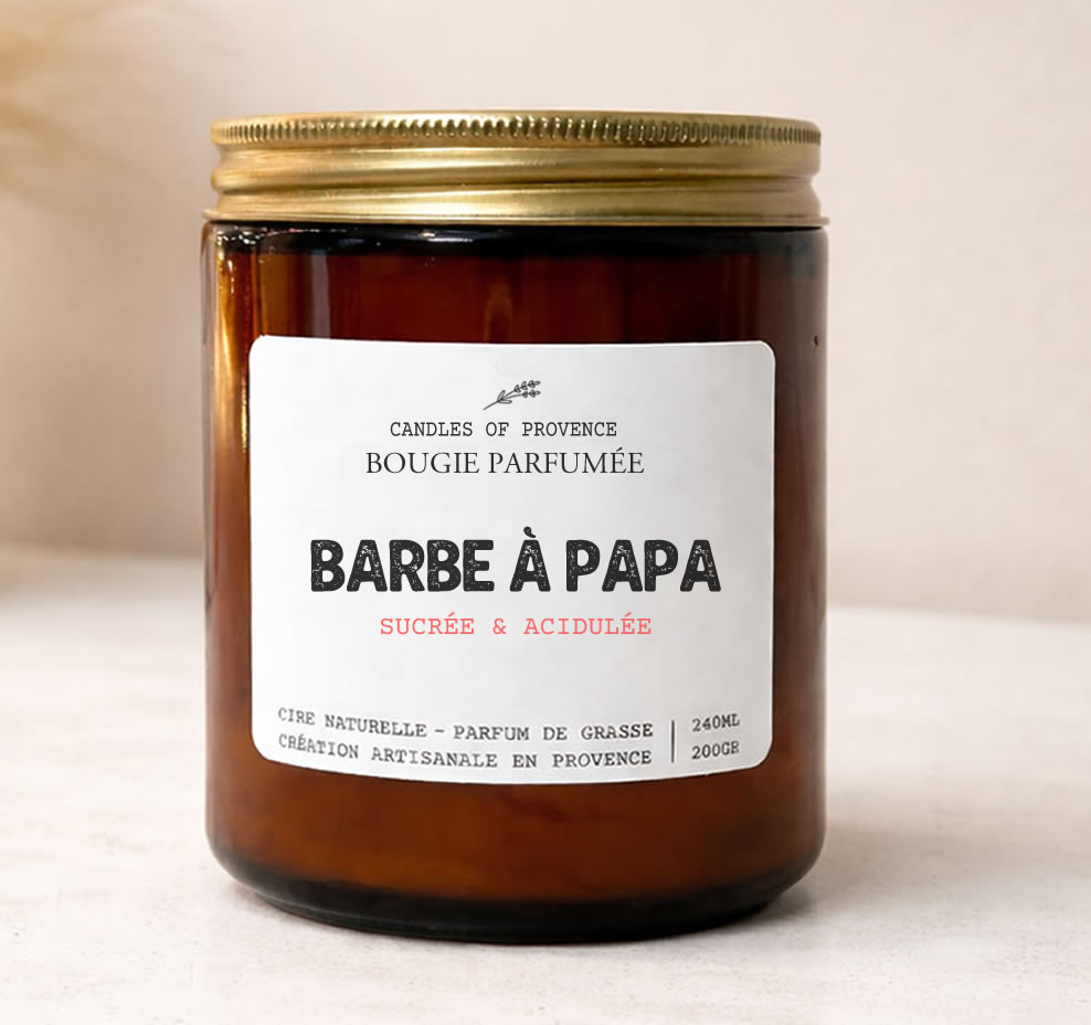 Bougie parfumée Barbe à Papa artisanale fabriquée en France