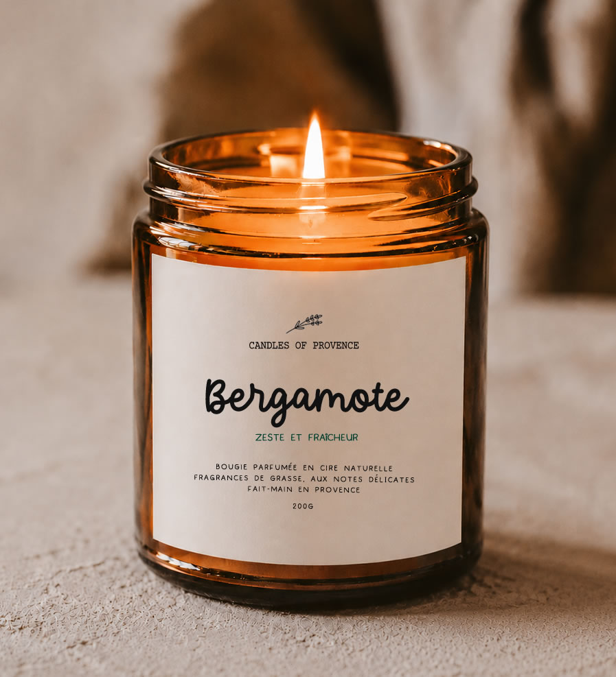 Bougie parfumée Bergamote agrumes frais artisanale fabriquée en France