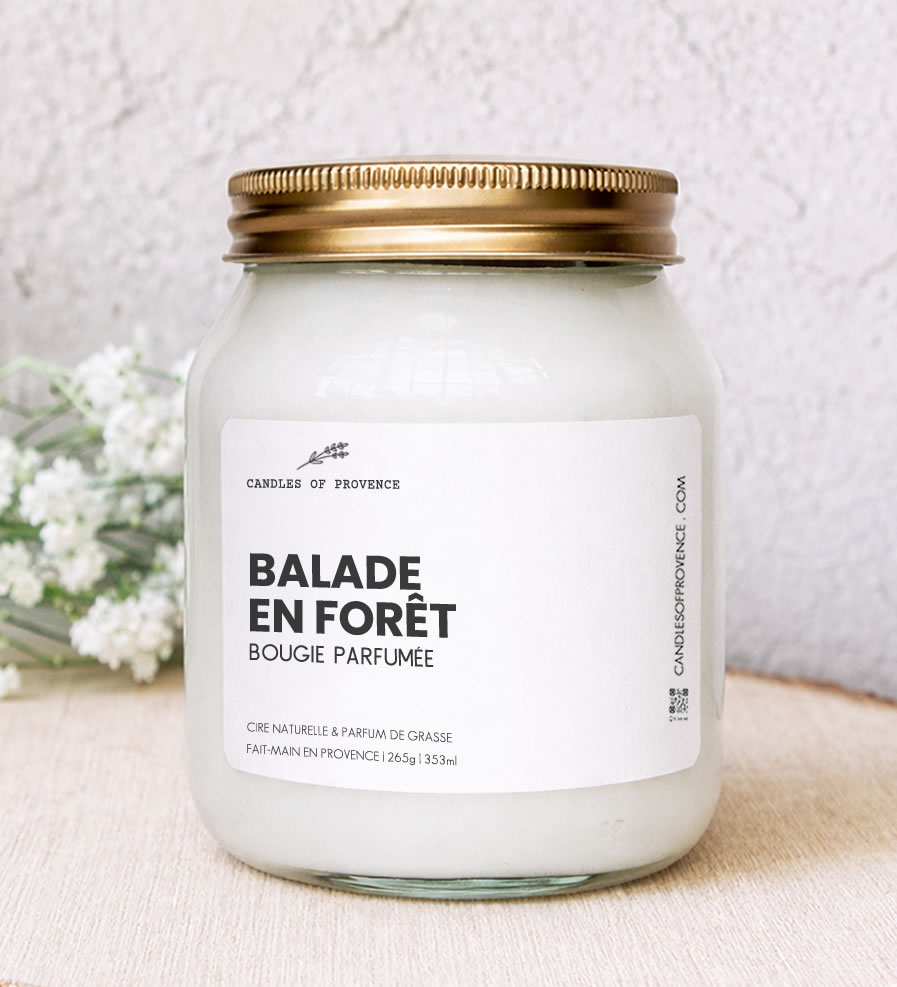 Grande bougie parfumée Balade en Forêt coulée à la main en Provence
